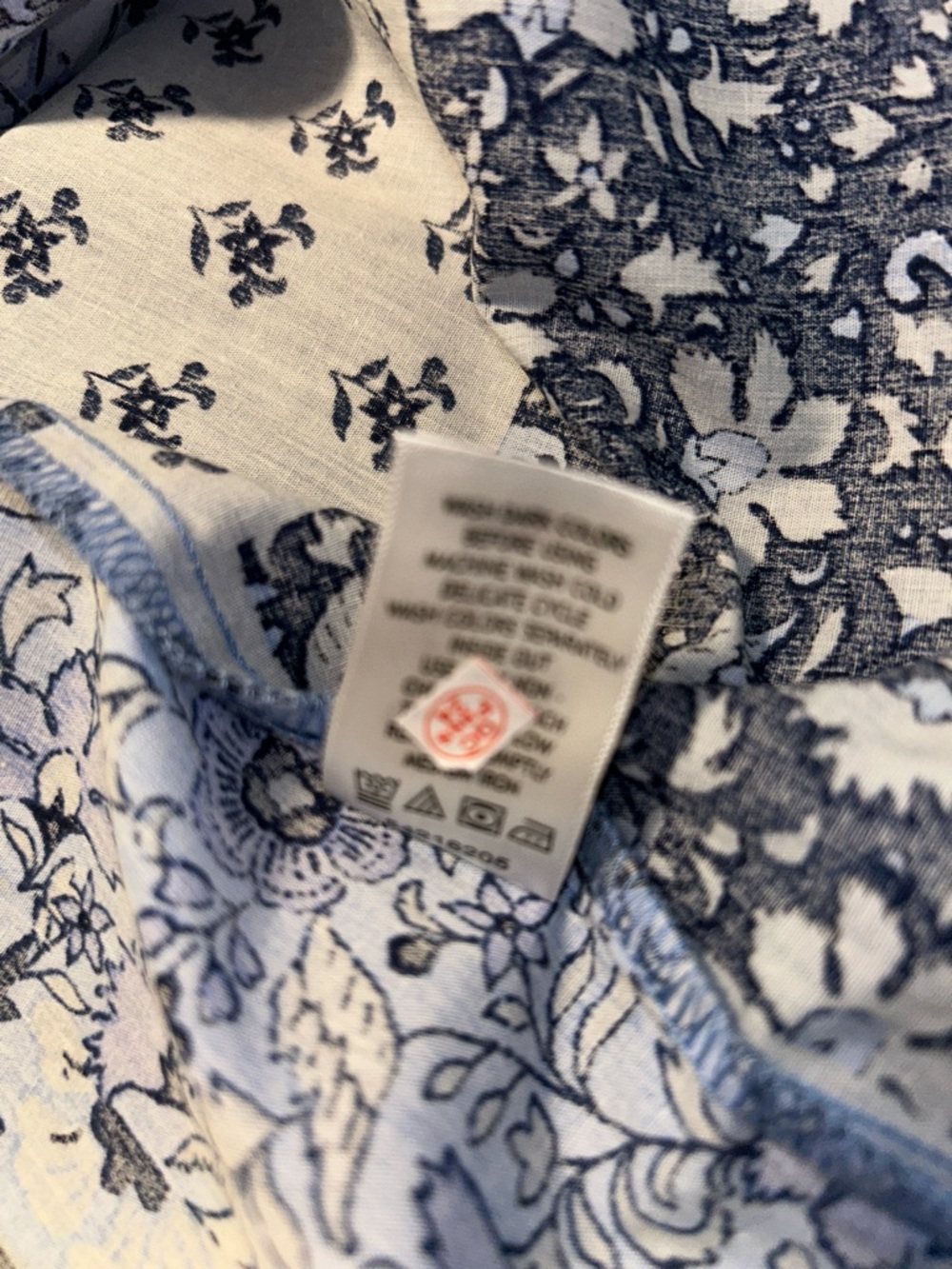 Woman Within Size3X 30/32 Patchwork Bohemian Print Cotton Polyester Button Shirt - Picture 15 of 16
